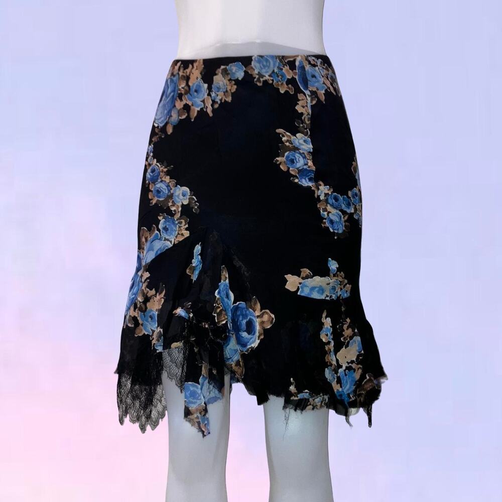Vintage 90s y2k fairycore floral midi skirt made in italy